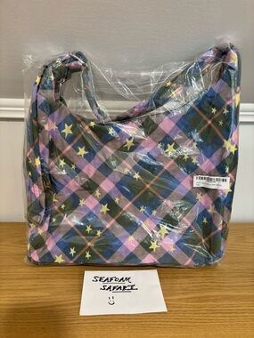 NWT Baggu Star Plaid Shoulder Bag